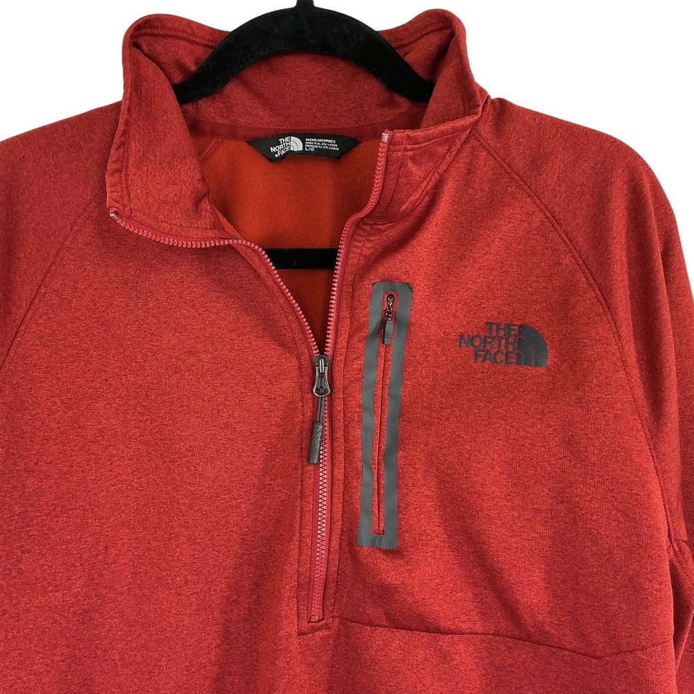 The North Face Men's Large Canyonland 1/2 Zip Red‎ Jacket Pullover Heathered